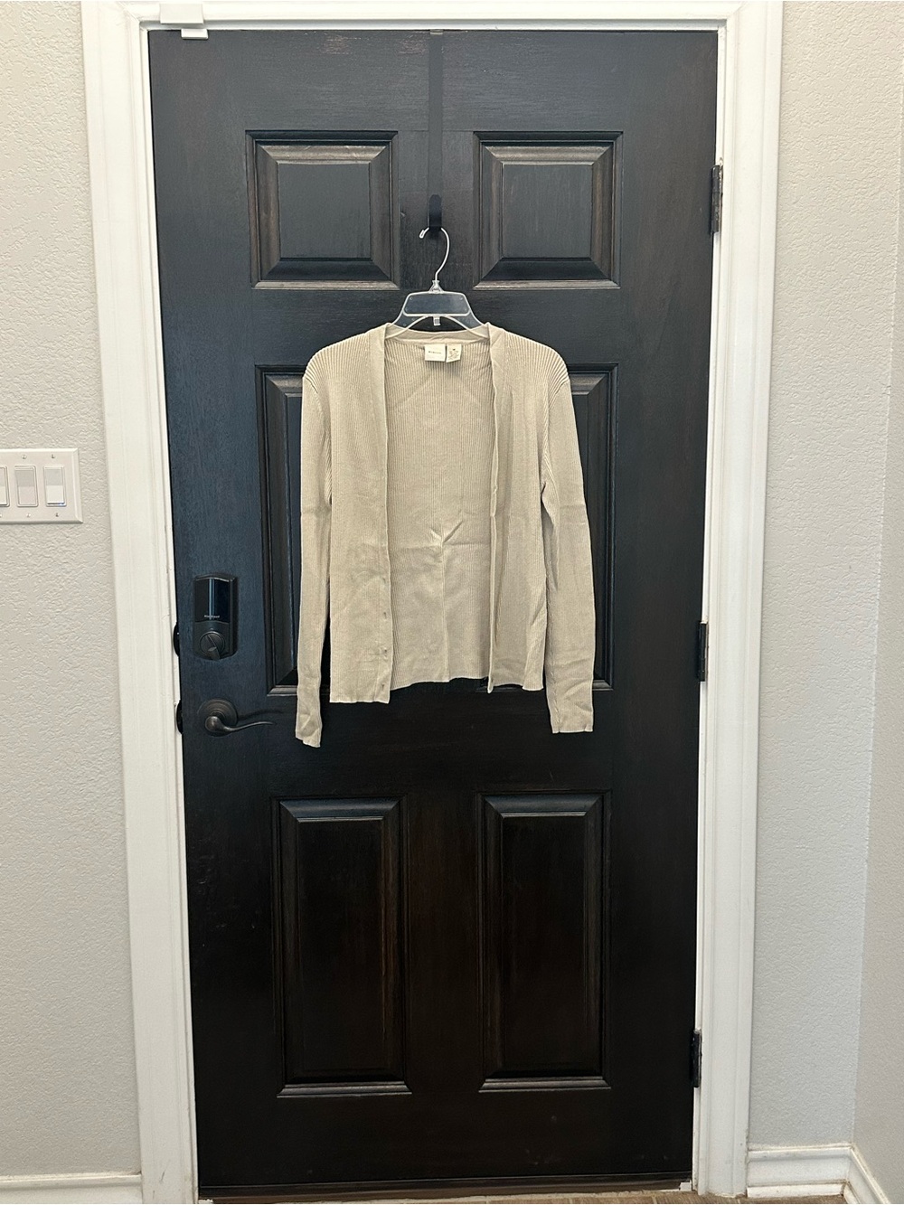 Merona Light Taupe Ribbed Knit Cardigan Medium